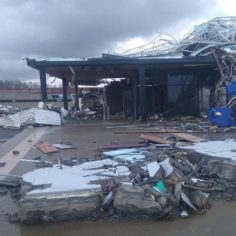 Image of University of Kentucky tornado damage
